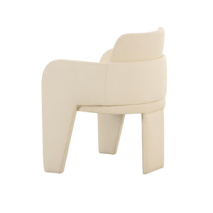 TOV Furniture Leo Performance Vegan Leather Dining Chair - Luxurious, Easy-Clean Seating with Retro Flair & Durability Cream TOV-D68992