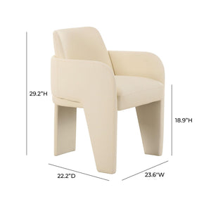 TOV Furniture Leo Performance Vegan Leather Dining Chair - Luxurious, Easy-Clean Seating with Retro Flair & Durability Cream TOV-D68992