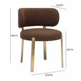 Margaret Chocolate Brown Performance Boucle Dining Chair TOV-D68996 TOV Furniture