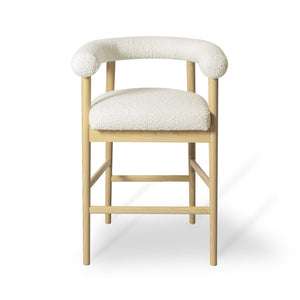 TOV Furniture Spara Modern Boucle Counter Stool - Elegant Design with Soft Upholstery for Cozy Dining Spaces Cream TOV-D68998