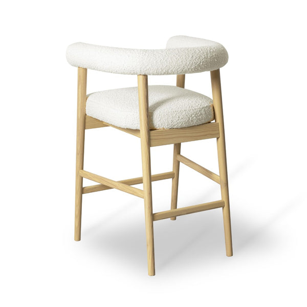 TOV Furniture Spara Modern Boucle Counter Stool - Elegant Design with Soft Upholstery for Cozy Dining Spaces Cream TOV-D68998