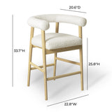 Spara Cream Performance Boucle Counter Stool TOV-D68998 TOV Furniture