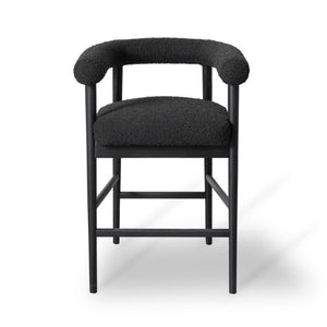 TOV Furniture Spara Modern Boucle Counter Stool - Elegant Design with Soft Upholstery for Cozy Dining Spaces Black TOV-D68999