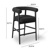 Spara Black Performance Boucle Counter Stool TOV-D68999 TOV Furniture