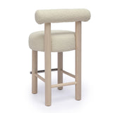 Carmel Cream Boucle and Solid Wood Counter Stool TOV-D69021 TOV Furniture