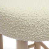 Carmel Cream Boucle and Solid Wood Counter Stool TOV-D69021 TOV Furniture