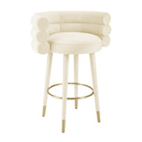 Betty Cream Velvet Bar/Counter Stool