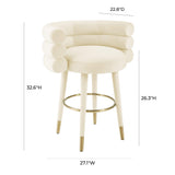 Betty Cream Velvet Counter Stool TOV-D69023 TOV Furniture