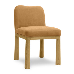 TOV Furniture Tiara Performance Velvet Dining Chair - Stylish Mid-Century Comfort with Durable Oak Accents Cognac TOV-D69036