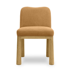 TOV Furniture Tiara Performance Velvet Dining Chair - Stylish Mid-Century Comfort with Durable Oak Accents Cognac TOV-D69036