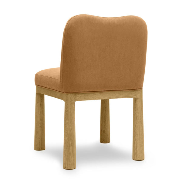 TOV Furniture Tiara Performance Velvet Dining Chair - Stylish Mid-Century Comfort with Durable Oak Accents Cognac TOV-D69036