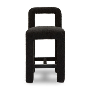 TOV Furniture Hazel Boucle Counter Stool - Modern Minimalist Design with Comfortable Upholstery for Everyday Use Black TOV-D69040