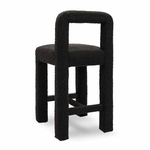 TOV Furniture Hazel Boucle Counter Stool - Modern Minimalist Design with Comfortable Upholstery for Everyday Use Black TOV-D69040