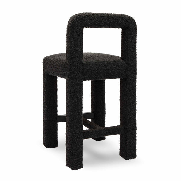 TOV Furniture Hazel Boucle Counter Stool - Modern Minimalist Design with Comfortable Upholstery for Everyday Use Black TOV-D69040