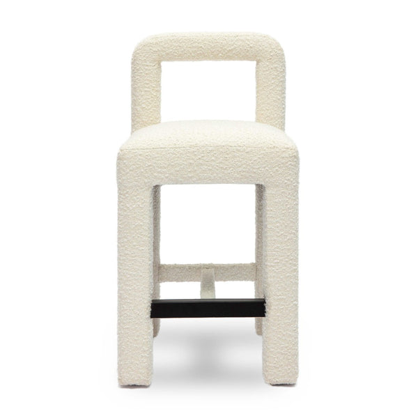 TOV Furniture Hazel Boucle Counter Stool - Modern Minimalist Design with Comfortable Upholstery for Everyday Use Cream TOV-D69041