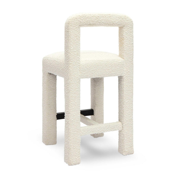 TOV Furniture Hazel Boucle Counter Stool - Modern Minimalist Design with Comfortable Upholstery for Everyday Use Cream TOV-D69041