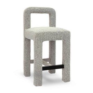 TOV Furniture Hazel Boucle Counter Stool - Modern Minimalist Design with Comfortable Upholstery for Everyday Use Grey TOV-D69042