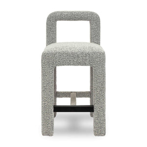 TOV Furniture Hazel Boucle Counter Stool - Modern Minimalist Design with Comfortable Upholstery for Everyday Use Grey TOV-D69042