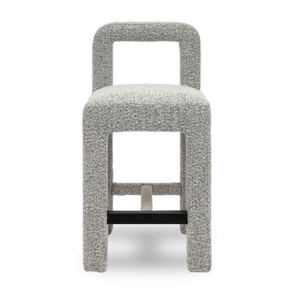 TOV Furniture Hazel Boucle Counter Stool - Modern Minimalist Design with Comfortable Upholstery for Everyday Use Grey TOV-D69042