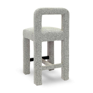 TOV Furniture Hazel Boucle Counter Stool - Modern Minimalist Design with Comfortable Upholstery for Everyday Use Grey TOV-D69042