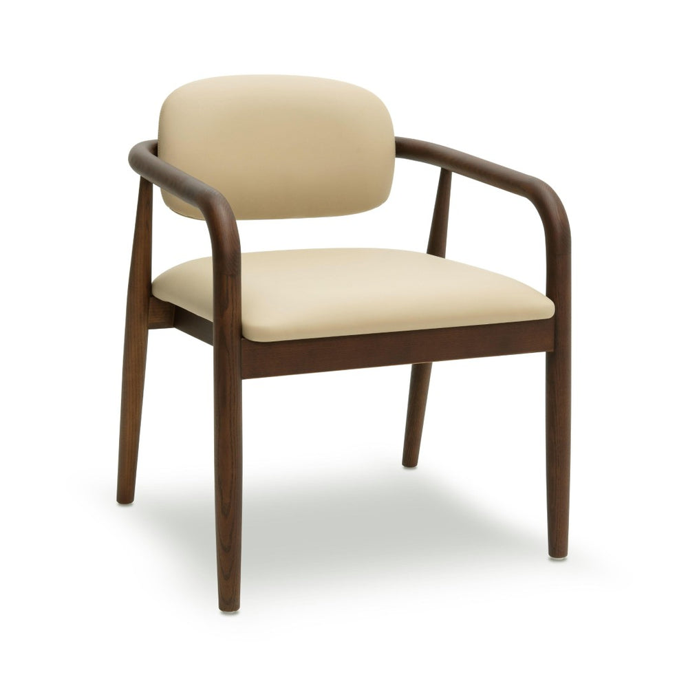 TOV Furniture Betsy Taupe Vegan Leather Dining Chair - Modern Comfort Meets Timeless Design with Walnut Frame TOV-D69046