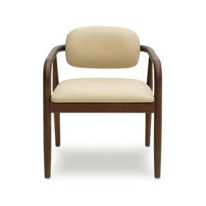 TOV Furniture Betsy Taupe Vegan Leather Dining Chair - Modern Comfort Meets Timeless Design with Walnut Frame TOV-D69046