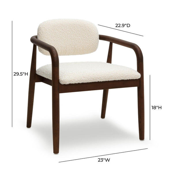 TOV Furniture Betsy Cream Boucle Dining Chair - Timeless Comfort & Contemporary Style for Your Dining Room Decor TOV-D69047