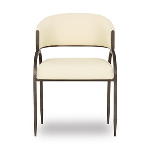 TOV Furniture Tatum Performance Vegan Leather Dining Chair - Stylish, Durable Seating for Modern Dining Spaces Cream TOV-D69051