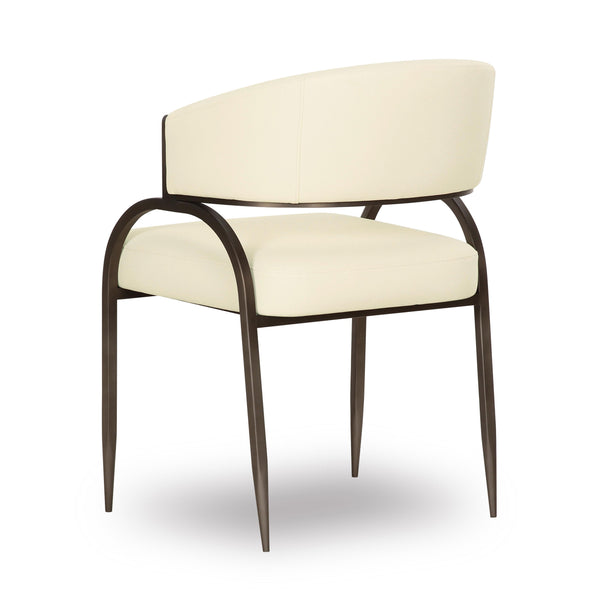 Tov Furniture Tatum Dining Chair – Chic Vegan Leather Design With Antique Bronze Frame For Modern Dining Spaces Cream Fabric,Foam,Plywood,Polyester,Stainless Steel Tov-d69051