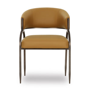 TOV Furniture Tatum Performance Vegan Leather Dining Chair - Stylish, Durable Seating for Modern Dining Spaces Tan TOV-D69052