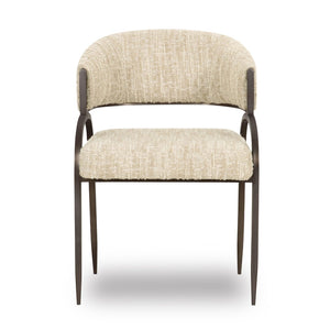 TOV Furniture Tatum Taupe Boucle Dining Chair - Stylish Art Deco Design, Easy-Care Upholstery & Durable Frame TOV-D69053