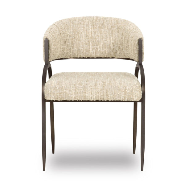 TOV Furniture Tatum Taupe Boucle Dining Chair - Stylish Art Deco Design, Easy-Care Upholstery & Durable Frame TOV-D69053