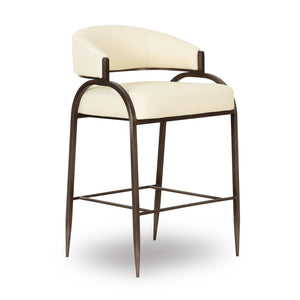 TOV Furniture Tatum Performance Vegan Leather Counter Stool - Elegant Art Deco Style for Modern Kitchens & Bars Cream TOV-D69054