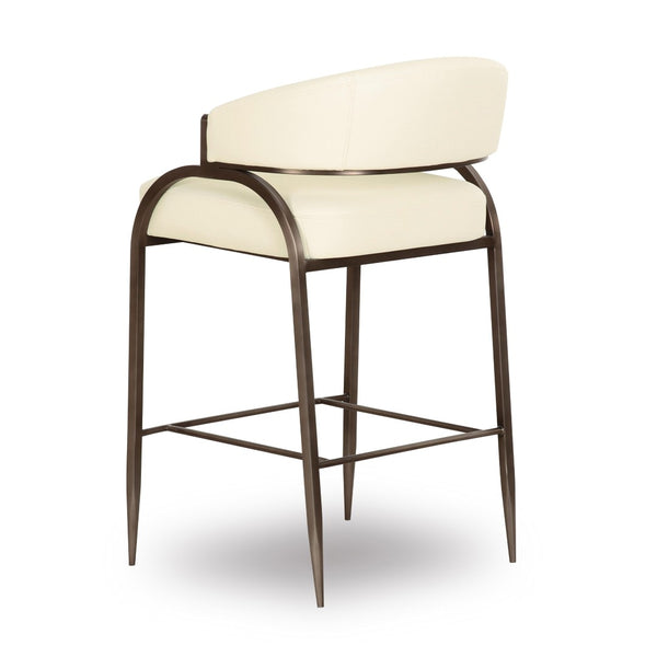 TOV Furniture Tatum Performance Vegan Leather Counter Stool - Elegant Art Deco Style for Modern Kitchens & Bars Cream TOV-D69054