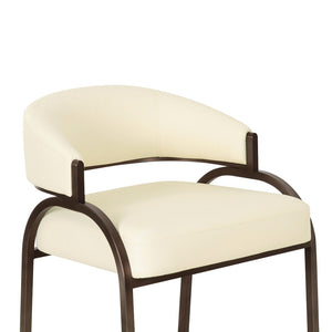 TOV Furniture Tatum Performance Vegan Leather Counter Stool - Elegant Art Deco Style for Modern Kitchens & Bars Cream TOV-D69054