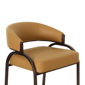 TOV Furniture Tatum Performance Vegan Leather Counter Stool - Elegant Art Deco Style for Modern Kitchens & Bars Tan TOV-D69055