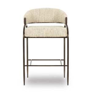 TOV Furniture Tatum Taupe Textured Boucle Counter Stool - Stylish Durability Meets Comfort for Modern Spaces TOV-D69056