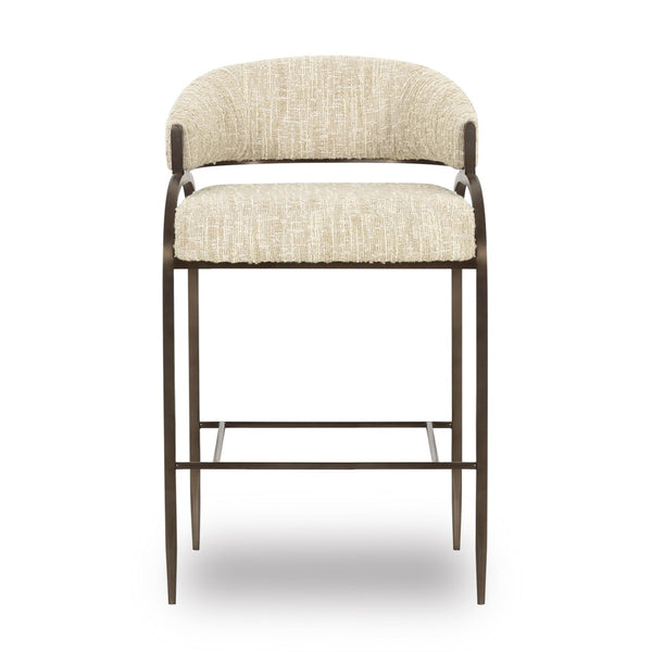 TOV Furniture Tatum Taupe Textured Boucle Counter Stool - Stylish Durability Meets Comfort for Modern Spaces TOV-D69056