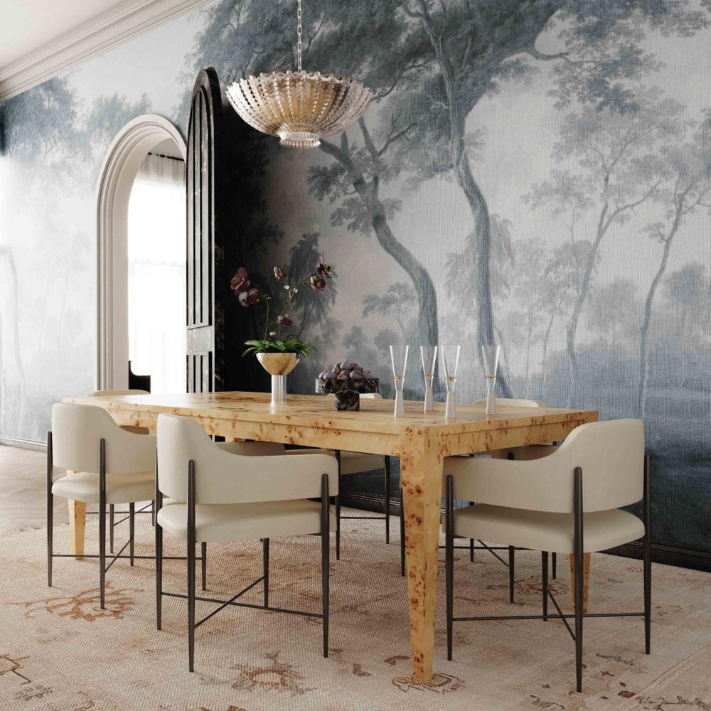 TOV Furniture Sezanne Vegan Leather Dining Chair - Art Deco Elegance with Comfort and Durable Style for Modern Spaces Cream TOV-D69057