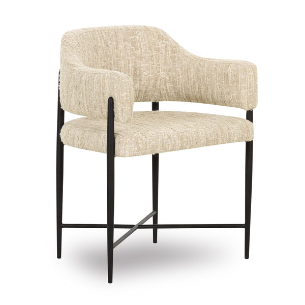 Tov Furniture Sezanne Taupe Textured Boucle Dining Chair - Art Deco Style With Vegan Leather & Easy-clean Fabric Taupe Boucle,Iron,Plywood Tov-d69059