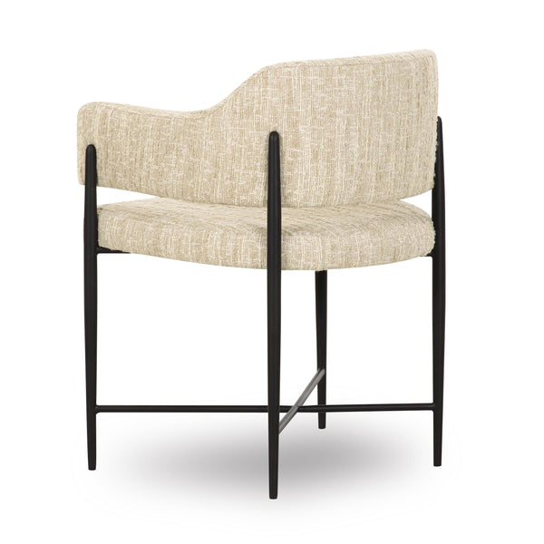 Tov Furniture Sezanne Taupe Textured Boucle Dining Chair - Art Deco Style With Vegan Leather & Easy-clean Fabric Taupe Boucle,Iron,Plywood Tov-d69059