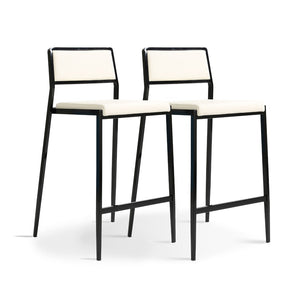 TOV Furniture Gale Performance Vegan Leather Stackable Stool Set - Modern Design for Kitchen & Bar Spaces Cream TOV-D69066