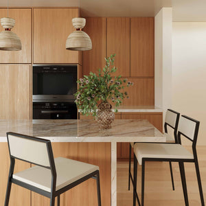 TOV Furniture Gale Performance Vegan Leather Stackable Stool Set - Modern Design for Kitchen & Bar Spaces Cream TOV-D69066