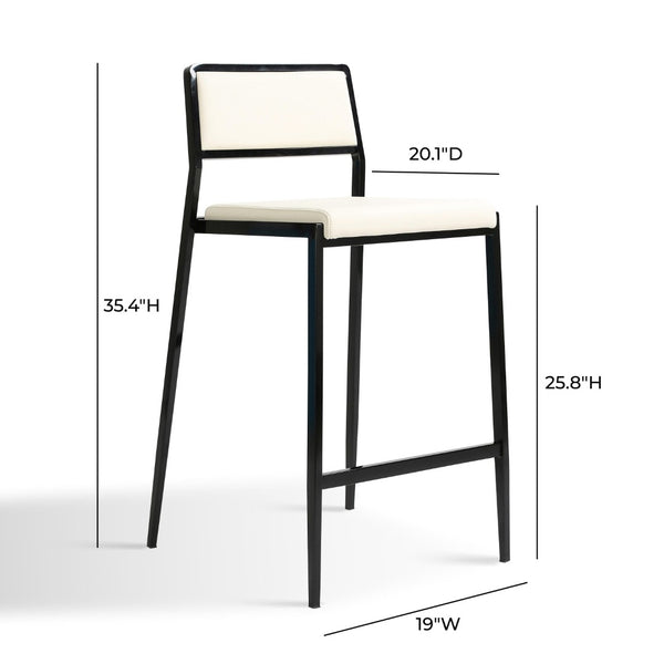 TOV Furniture Gale Performance Vegan Leather Stackable Stool Set - Modern Design for Kitchen & Bar Spaces Cream TOV-D69066