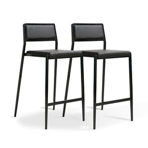 TOV Furniture Gale Performance Vegan Leather Stackable Stool Set - Modern Design for Kitchen & Bar Spaces Black TOV-D69067