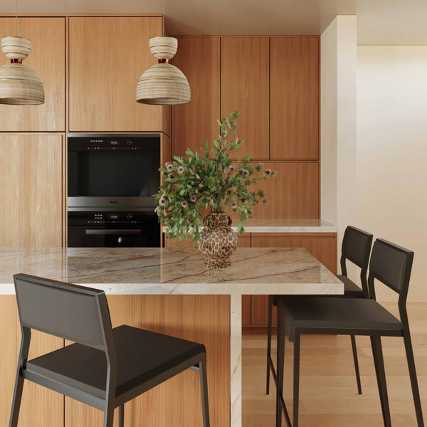 TOV Furniture Gale Performance Vegan Leather Stackable Stool Set - Modern Design for Kitchen & Bar Spaces Black TOV-D69067