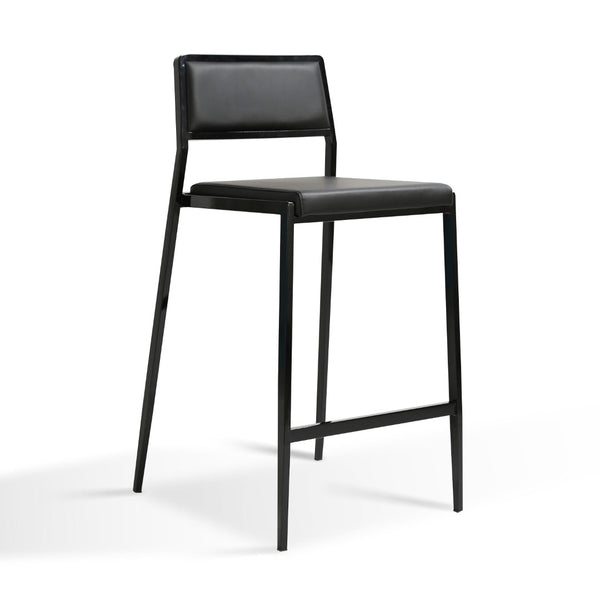 TOV Furniture Gale Performance Vegan Leather Stackable Stool Set - Modern Design for Kitchen & Bar Spaces Black TOV-D69067