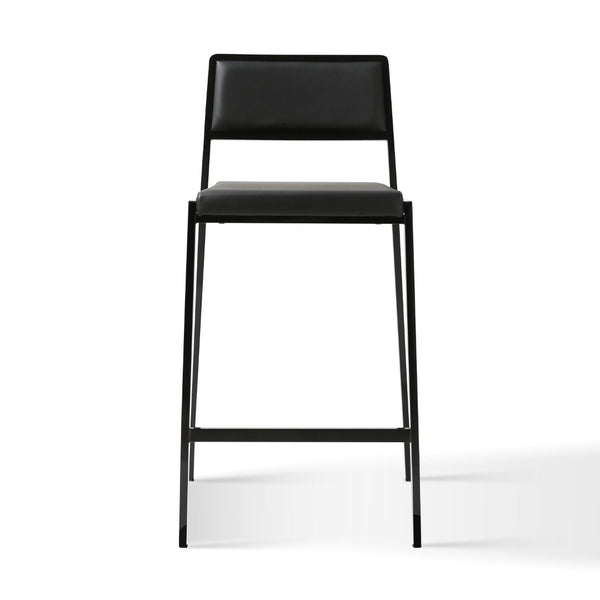 TOV Furniture Gale Performance Vegan Leather Stackable Stool Set - Modern Design for Kitchen & Bar Spaces Black TOV-D69067