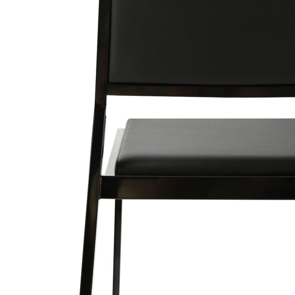 TOV Furniture Gale Performance Vegan Leather Stackable Stool Set - Modern Design for Kitchen & Bar Spaces Black TOV-D69067