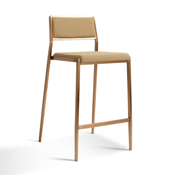 TOV Furniture Gale Stackable Stool Set of 2 - Modern Tan Basketweave Design for Space-Saving Comfort & Style TOV-D69068